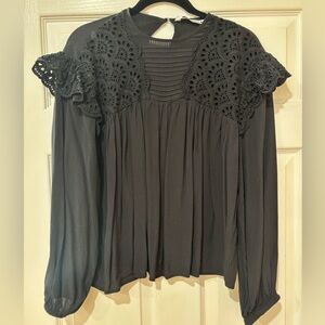 Zara ruffle detail blouse